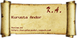 Kurusta Andor névjegykártya